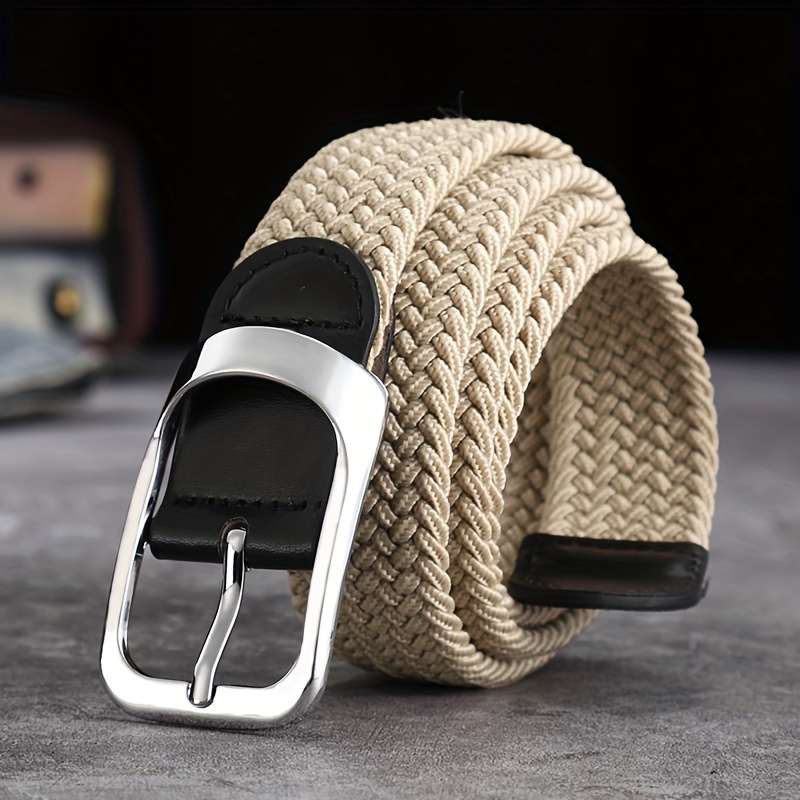 AliExpress Unisex Elastic Woven Belt - Waistband for Casual Jeans, Button Buckle Adjustable,Festive Christmas Gift for Men & Women, view 4