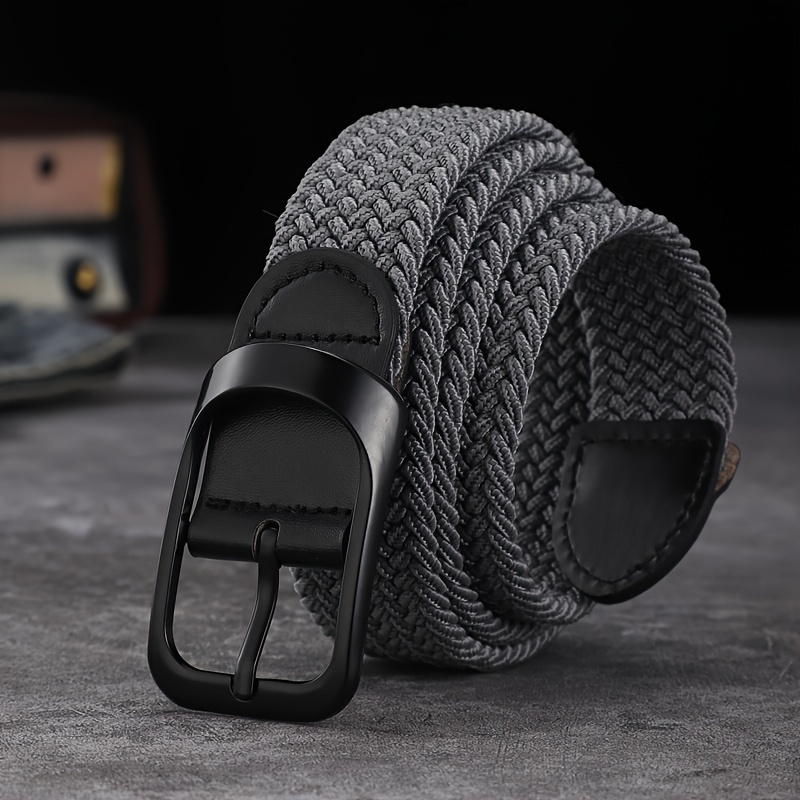 AliExpress Unisex Elastic Woven Belt - Waistband for Casual Jeans, Button Buckle Adjustable,Festive Christmas Gift for Men & Women, view 5