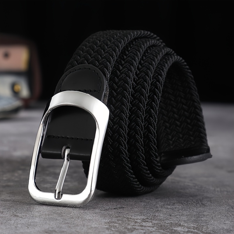 AliExpress Unisex Elastic Woven Belt - Waistband for Casual Jeans, Button Buckle Adjustable,Festive Christmas Gift for Men & Women, view 6