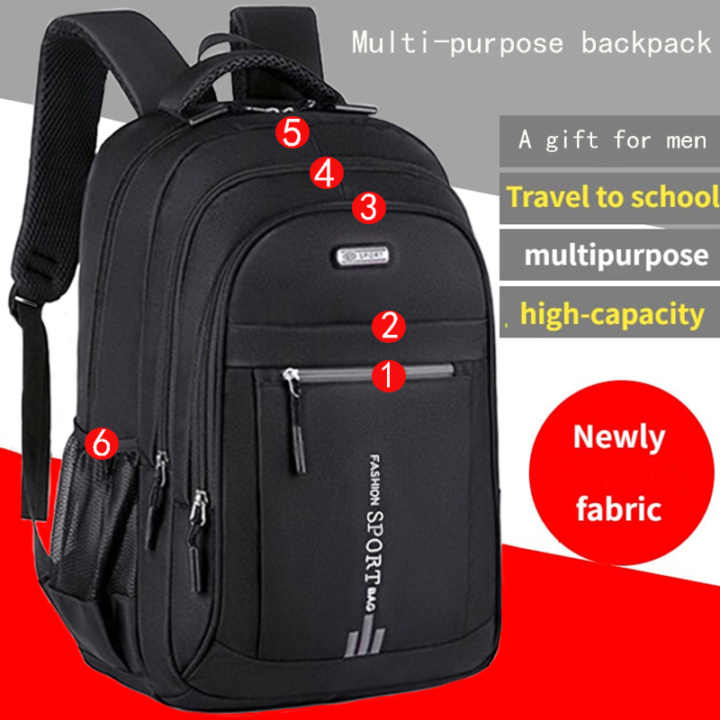 AliExpress Unisex Large Capacity Backpack, Business Travel Laptop Bag, Multi-Compartment Design, Adjustable Straps, Ideal for Work Leisure