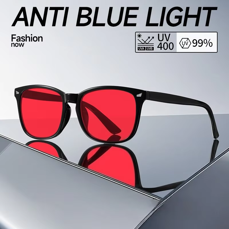 AliExpress Unisex Red Yellow Orange Tinted Anti Blue Light Glasses, Night Sleep Red Lens Filter Eyewear for Eye Strain Relief