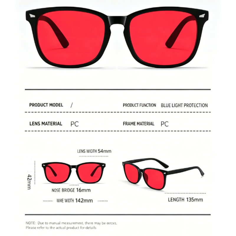 AliExpress Unisex Red Yellow Orange Tinted Anti Blue Light Glasses, Night Sleep Red Lens Filter Eyewear for Eye Strain Relief, view 2