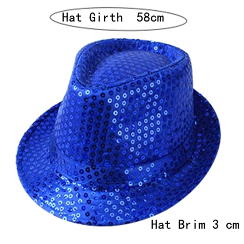 AliExpress Unisex Sequins Hat Stage Dance Show Party Hip Hop Jazz Glitter Cowboy Caps Performance Costume  Clown Magician Shiny Beading Hat, view 5