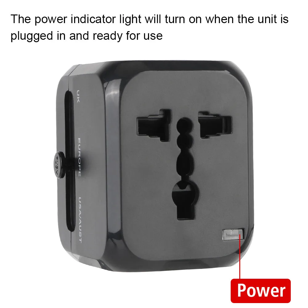 AliExpress Universal All-in-One Travel Adapter US EU UK AU Plug with 3 Ports (2USB +1 Type C), Fast Wall Charger for Worldwide Travel Use, view 2
