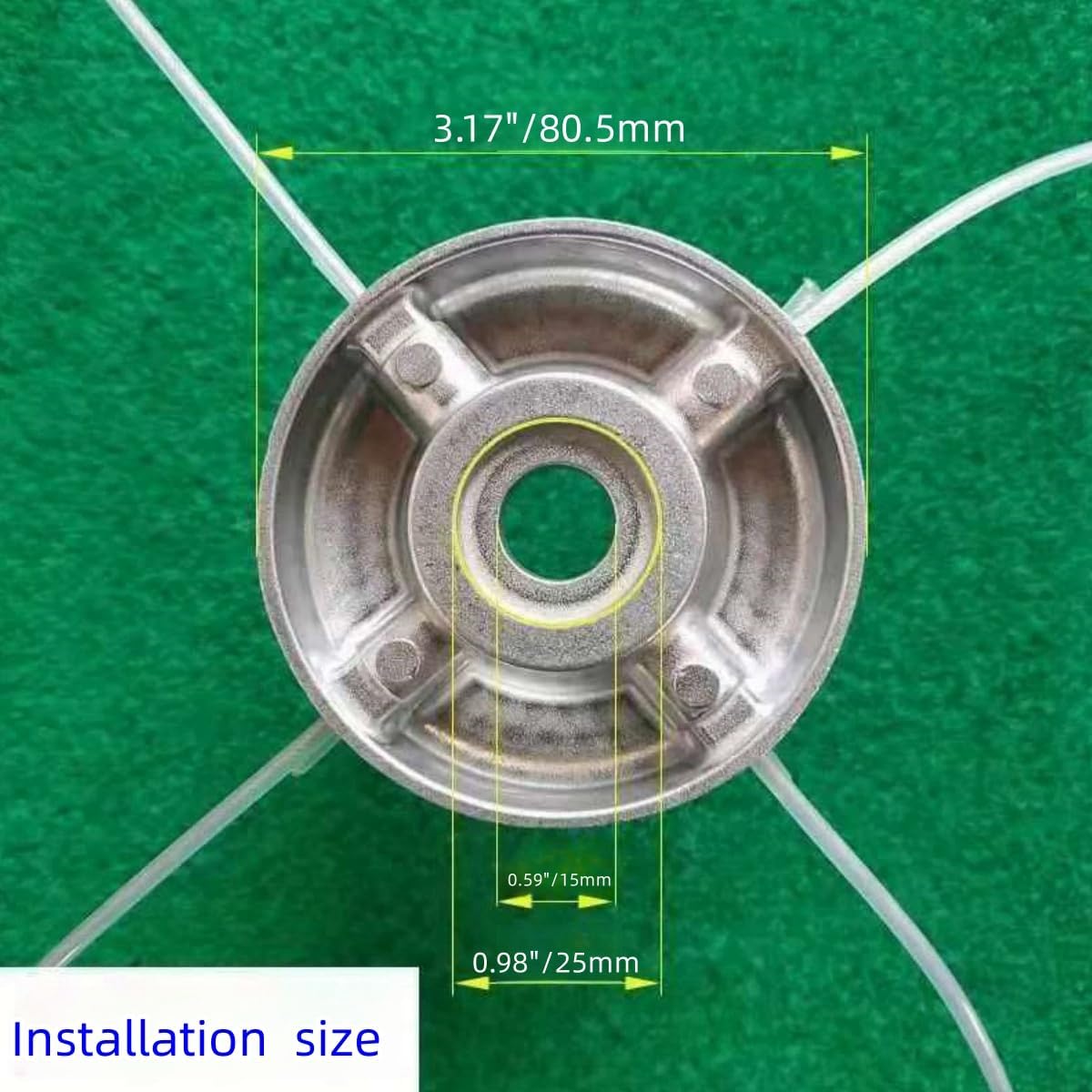 AliExpress Universal Aluminum Alloy Lawn Mower Head and Replacement Nylon Steel for Lawn Mowing Line Lawn Mower Weed Head Accessories, view 4