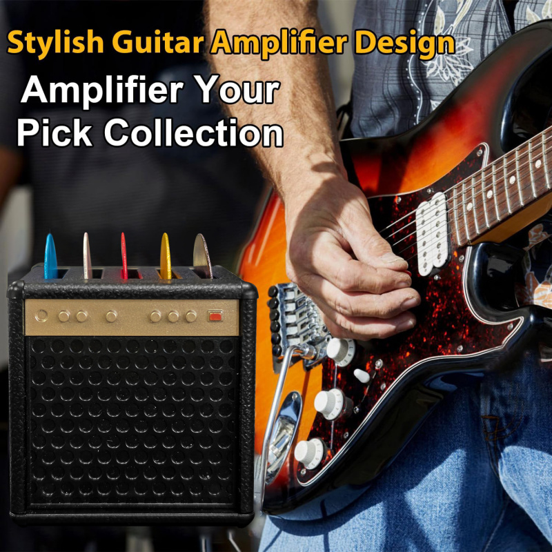 AliExpress Universal Guitar Pick Holder Case Box Portable Portable Pick Container Storage Take With 7 Picks Guitar Accessories Perfect Gift, view 4