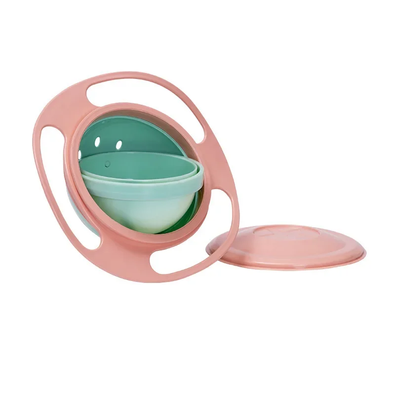 AliExpress Universal Gyro Bowl Children Rotary Balance Novelty Gyro 360 Rotate Spill Proof Feeding Dishes Baby Training Rotary Balance Toy, view 6
