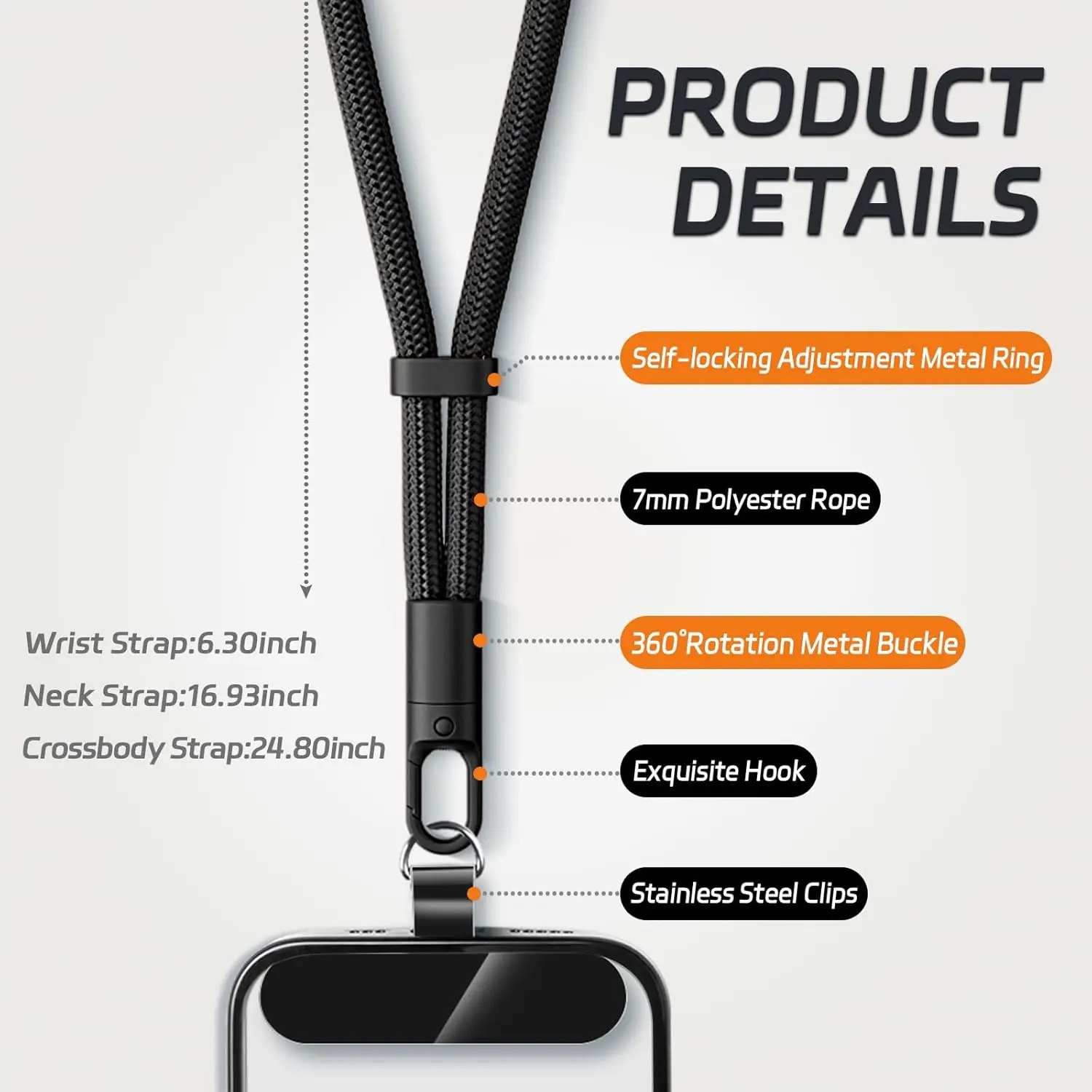 AliExpress Universal Phone Lanyard with Rotating Clip, view 2