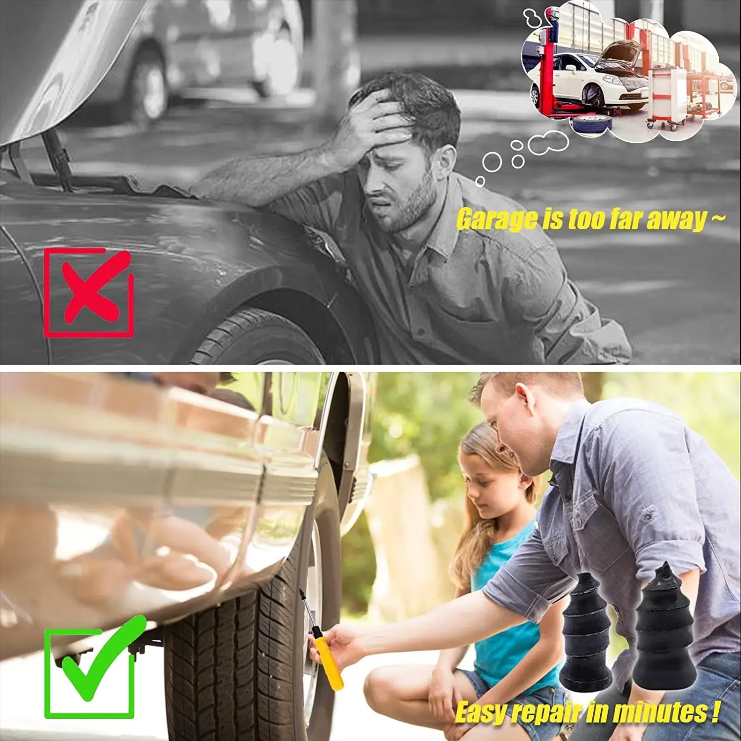 AliExpress Universal Vacuum Tyre Repair Nail Kit Tubeless Tire Puncture Screw Fix Car Motorcycle ATV Patch Set, view 6