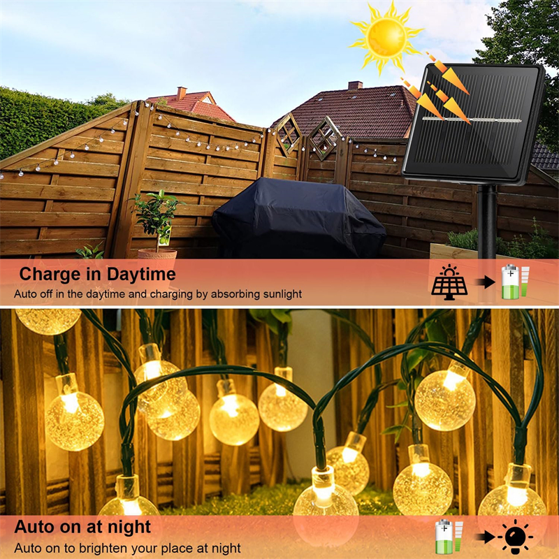 AliExpress 60-LED Solar Crystal Globe String Lights, view 2