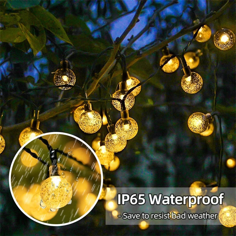 AliExpress 60-LED Solar Crystal Globe String Lights, view 3