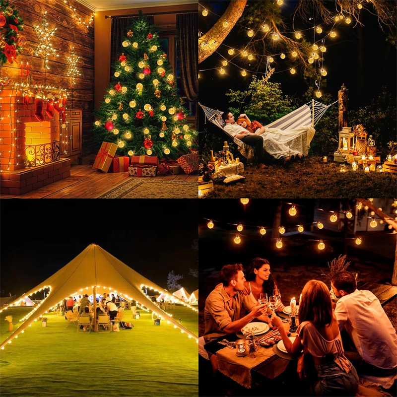 AliExpress 60-LED Solar Crystal Globe String Lights, view 6