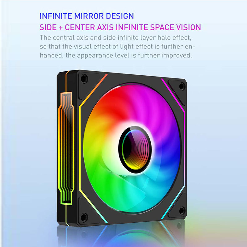 AliExpress UPSIREN UF-1 PRISM 4 PRO Computer Chassis Fan 12cm ARGB 4 Pin PWM Quiet Cooling Fan 12V Large Air Volume 45.2CFM/600-1500RPM, view 2