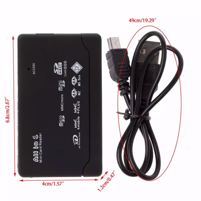 AliExpress Usb 2.0 All In One Mini Memory Card Reader, Multifunctional Card Reader,, 480mbps, Tf, M2, Xd, Cf, Micro Sd, view 2