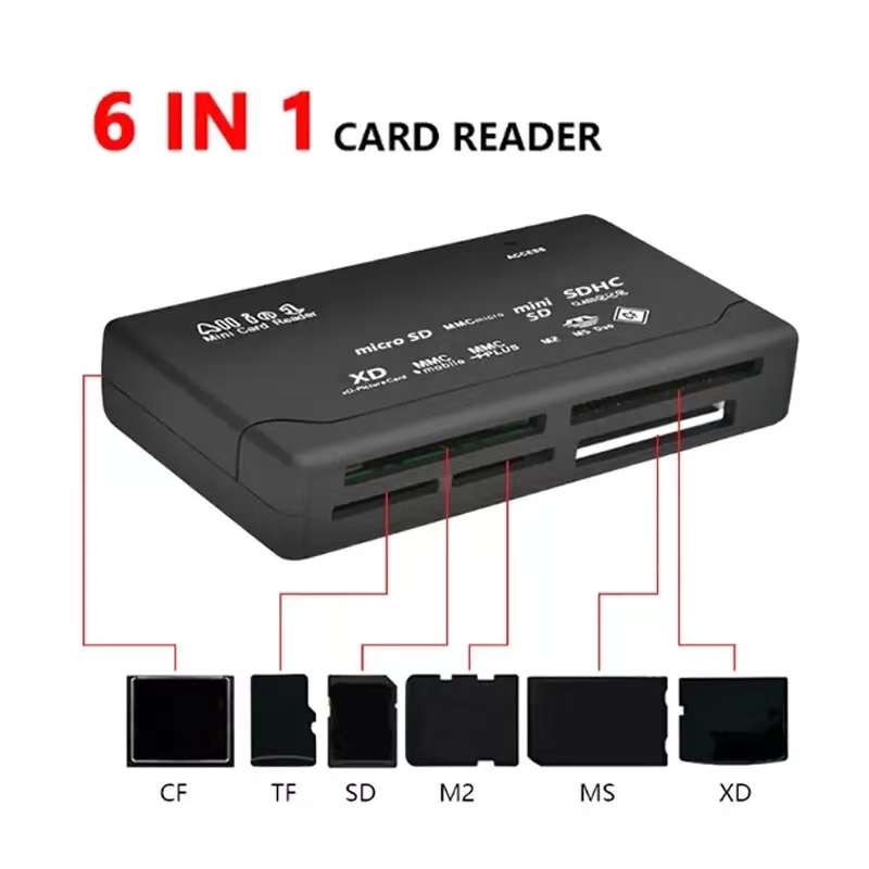 AliExpress Usb 2.0 All In One Mini Memory Card Reader, Multifunctional Card Reader,, 480mbps, Tf, M2, Xd, Cf, Micro Sd, view 5