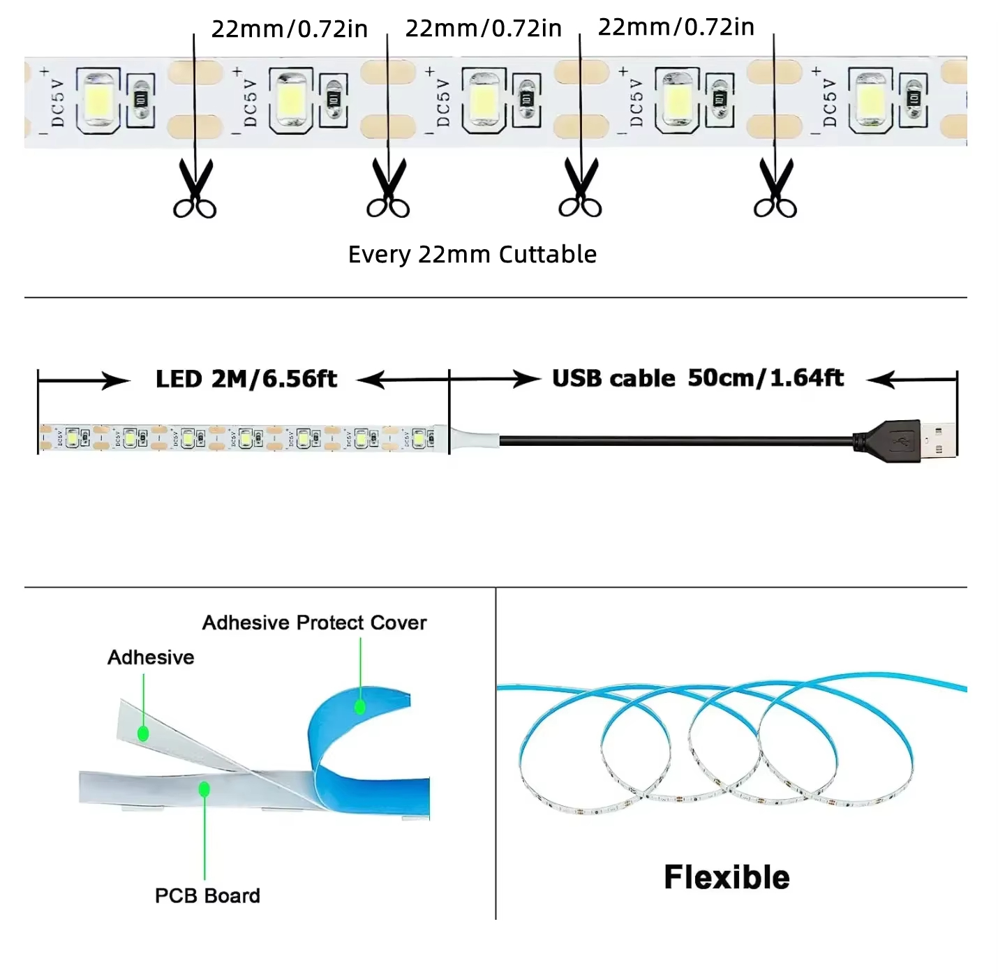 AliExpress USB 2835 LED Light Strip for TV Backlight, view 2