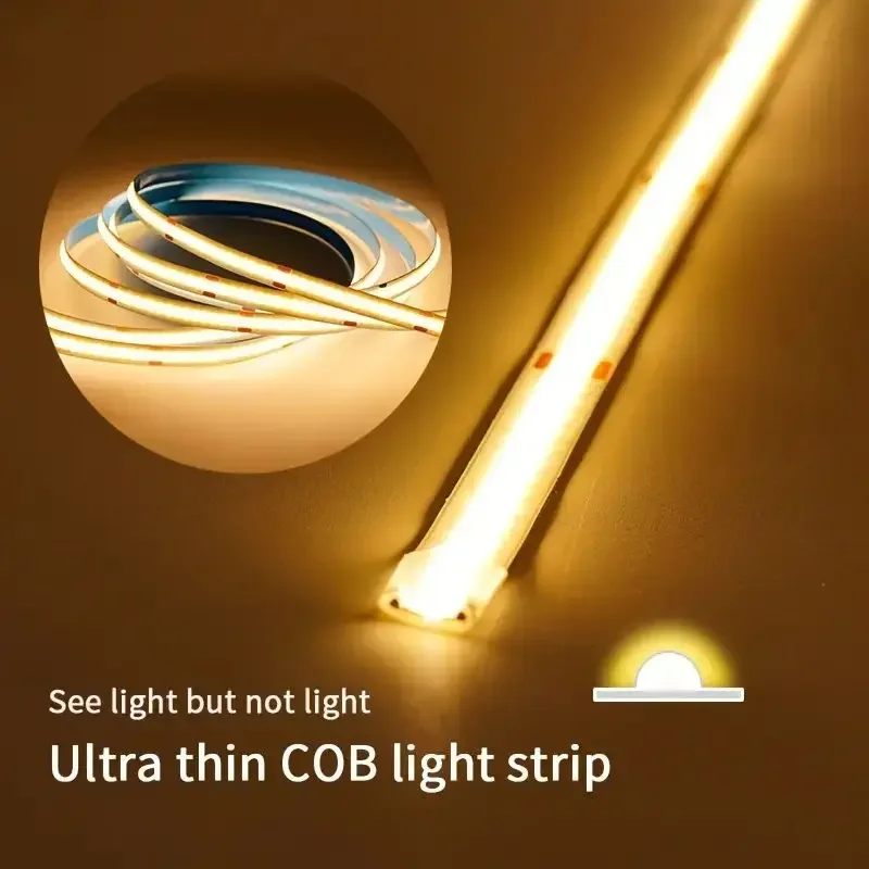 AliExpress USB 5V LED Strip Light COB Touch Dimmer Control Lamp High Density RA90 Flexible Tape Lights 320Leds/m For Home Cabinet Decor, view 4