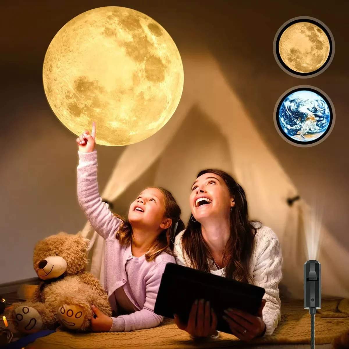 AliExpress USB Ceiling Moon Earth Projection Atmosphere Light, view 2