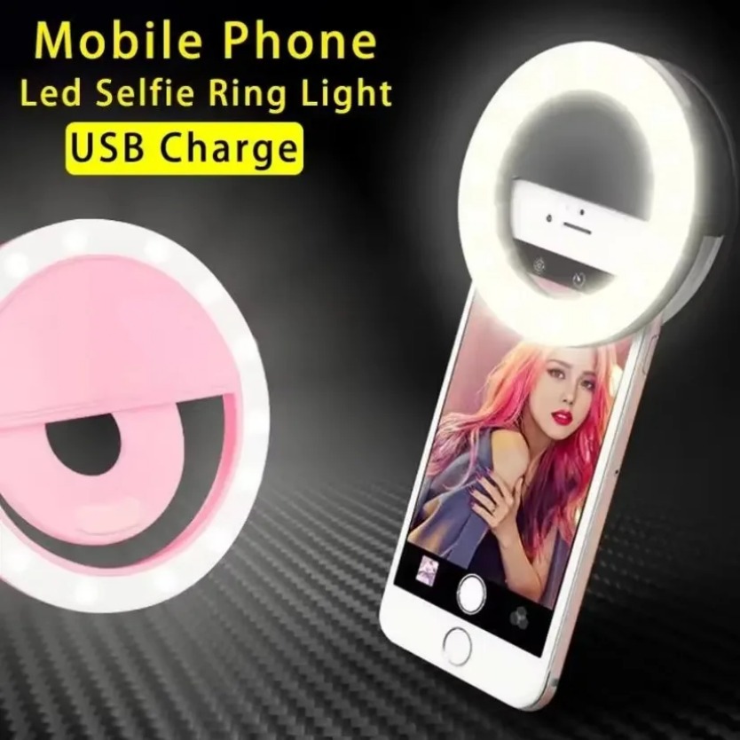 AliExpress USB Rechargeable Clip-On Phone Selfie Ring Light, view 2