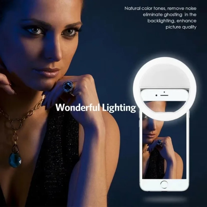 AliExpress USB Rechargeable Clip-On Phone Selfie Ring Light, view 4
