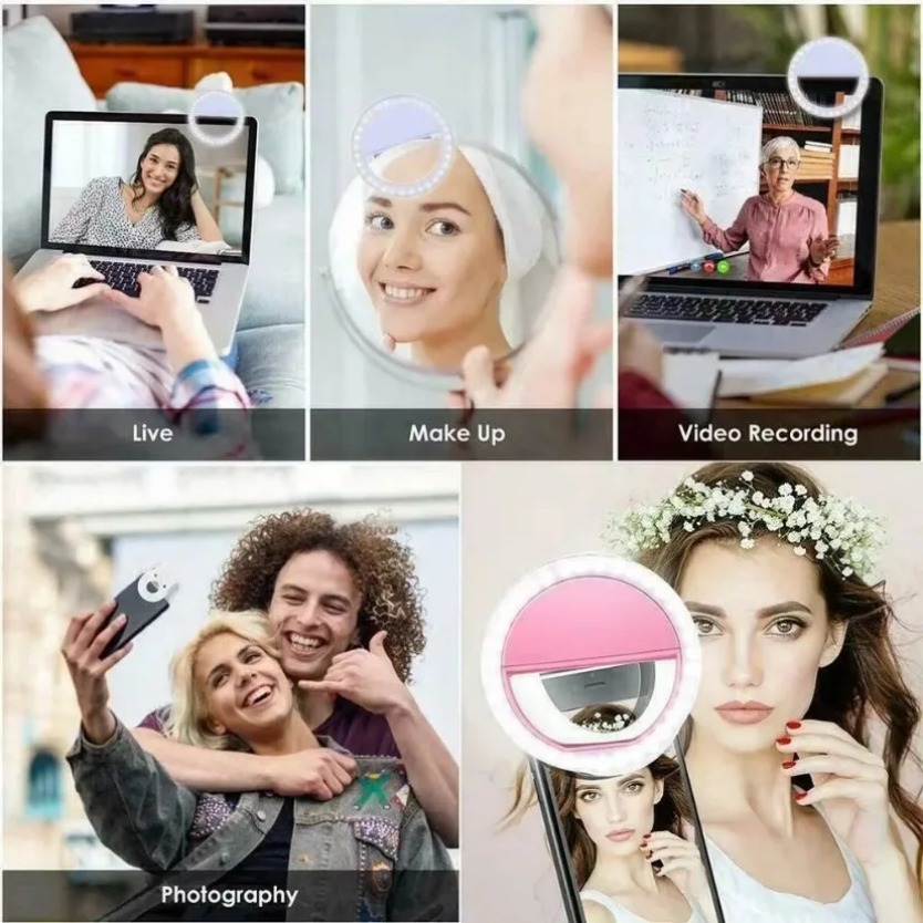 AliExpress USB Rechargeable Clip-On Phone Selfie Ring Light, view 5