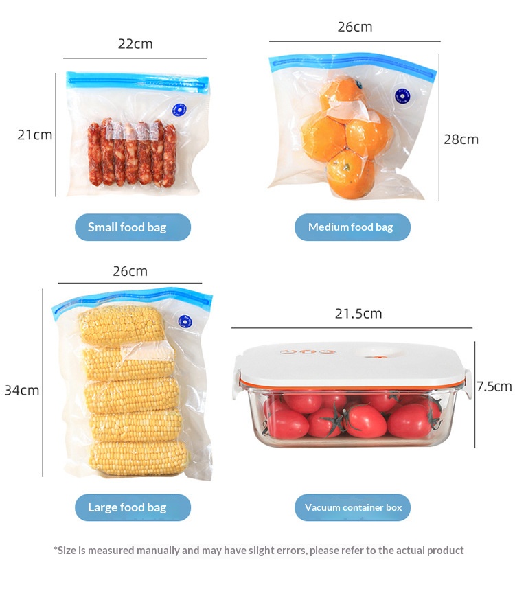 AliExpress USB Charging Mini Handheld Vacuum Pump, Automatic Electric Food Vacuum Sealer for Fruit Meat Snack Storage with Vacuum Bags, view 3