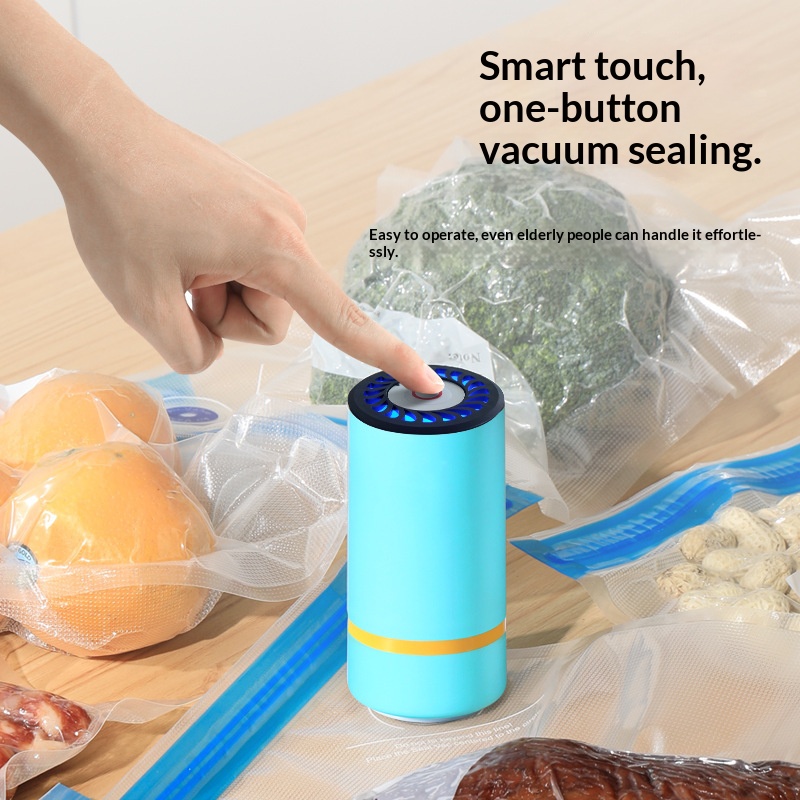 AliExpress USB Charging Mini Handheld Vacuum Pump, Automatic Electric Food Vacuum Sealer for Fruit Meat Snack Storage with Vacuum Bags, view 4