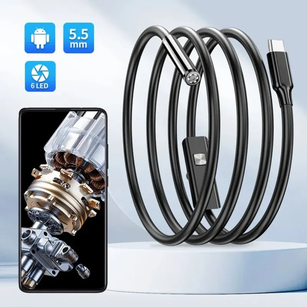 AliExpress USB Endoscope for OTG Android Phone 5.5mm Borescope Inspection Snake Camera  with 6 LED Lights For Type C