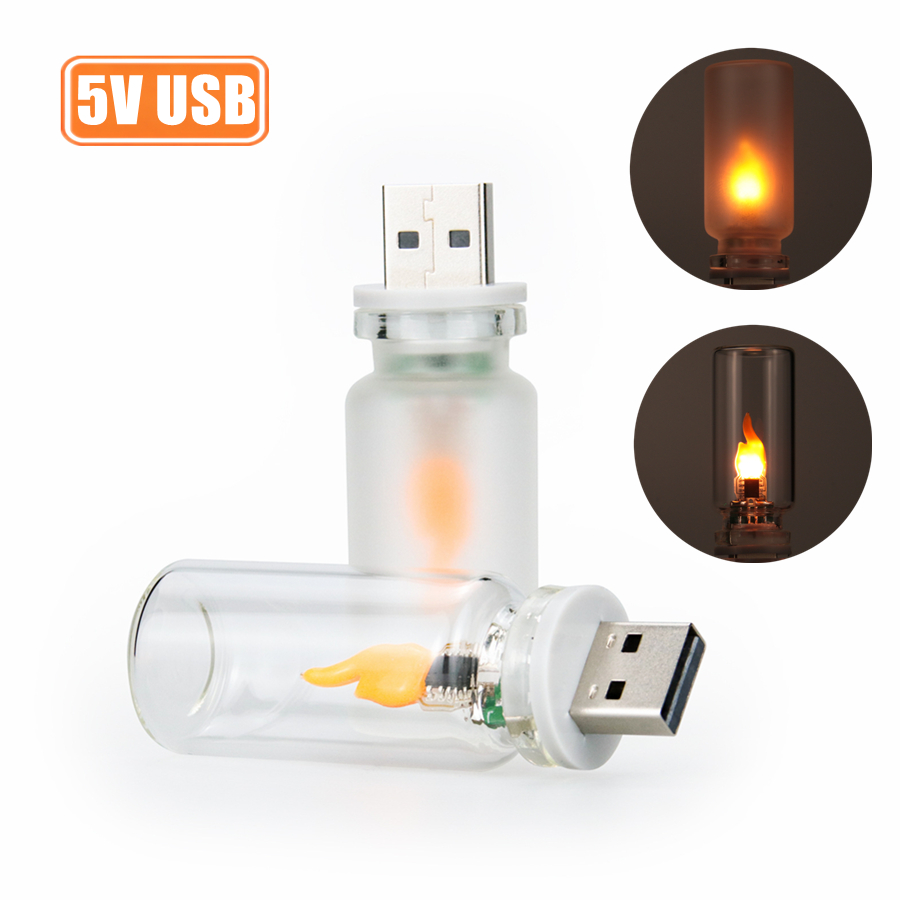 AliExpress USB Flickering Flame LED Glass Candle Night Light