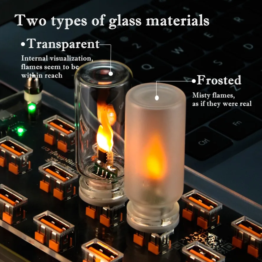 AliExpress USB Flickering Flame LED Glass Candle Night Light, view 3