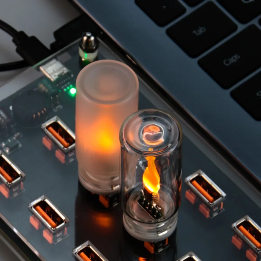 AliExpress USB Flickering Flame LED Glass Candle Night Light, view 6