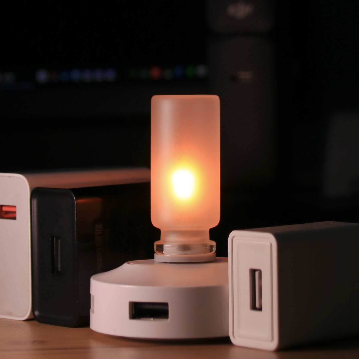 AliExpress USB Flickering Glass Candle LED Night Light, view 2