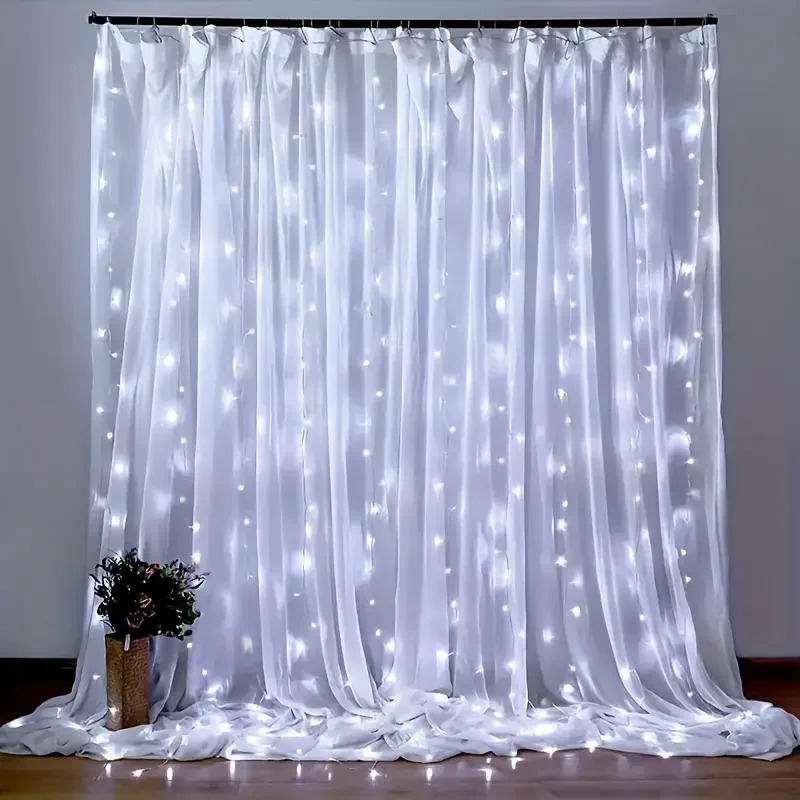 AliExpress USB LED Curtain Light Indoor Fairy Tale Curtain Light Suitable for Bedroom Background Window Wall Holiday Lighting Decoration, view 3
