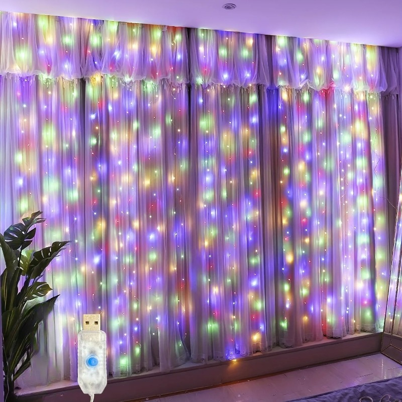AliExpress USB LED Curtain Light Indoor Fairy Tale Curtain Light Suitable for Bedroom Background Window Wall Holiday Lighting Decoration, view 4