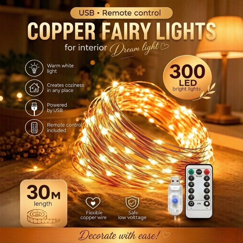 AliExpress USB LED String Lights 8 Modes with Remote Control Fairy Lights for Christmas Tree Wedding Party Home Decoration