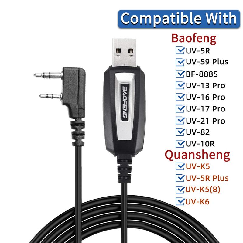 AliExpress USB Programming Cable For Baofeng UV-5R/82/888S/UV-S9PLUS/UV-13/16/17/21 Pro & Quansheng UV-K5/5R Plus Walkie Talkie, view 4