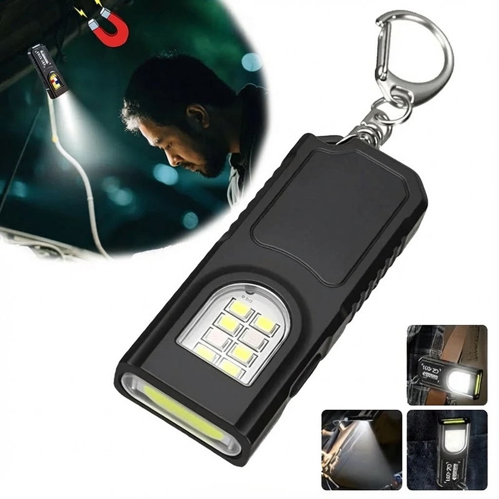 AliExpress USB-Rechargeable Keychain Flashlight with COB Light, view 2