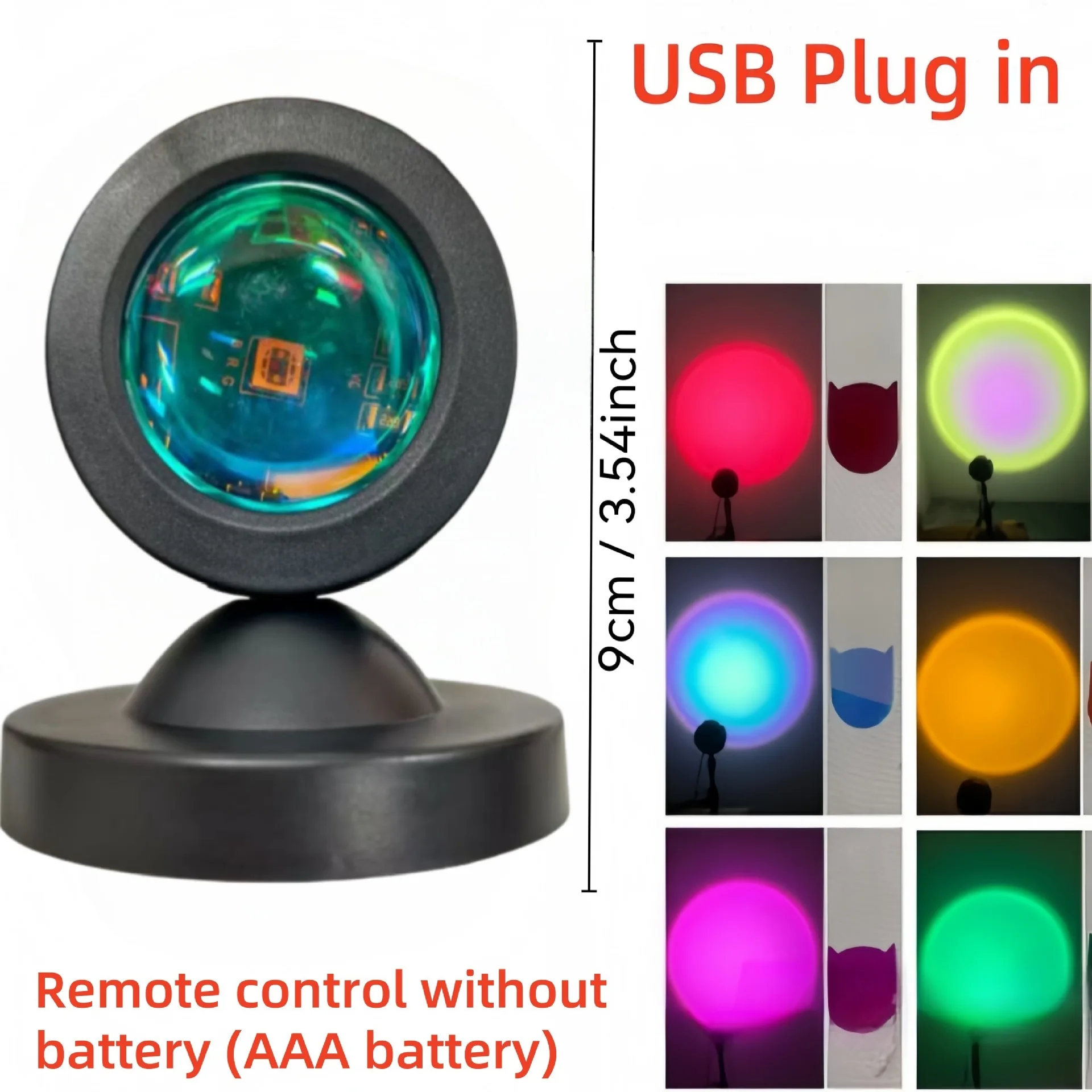 AliExpress USB Remote Control, Dynamic Color Changing LED Light - Creates Warm Hom, 1pc Vibrant Sunset Projection Light - 16-Color Spectrum, view 2