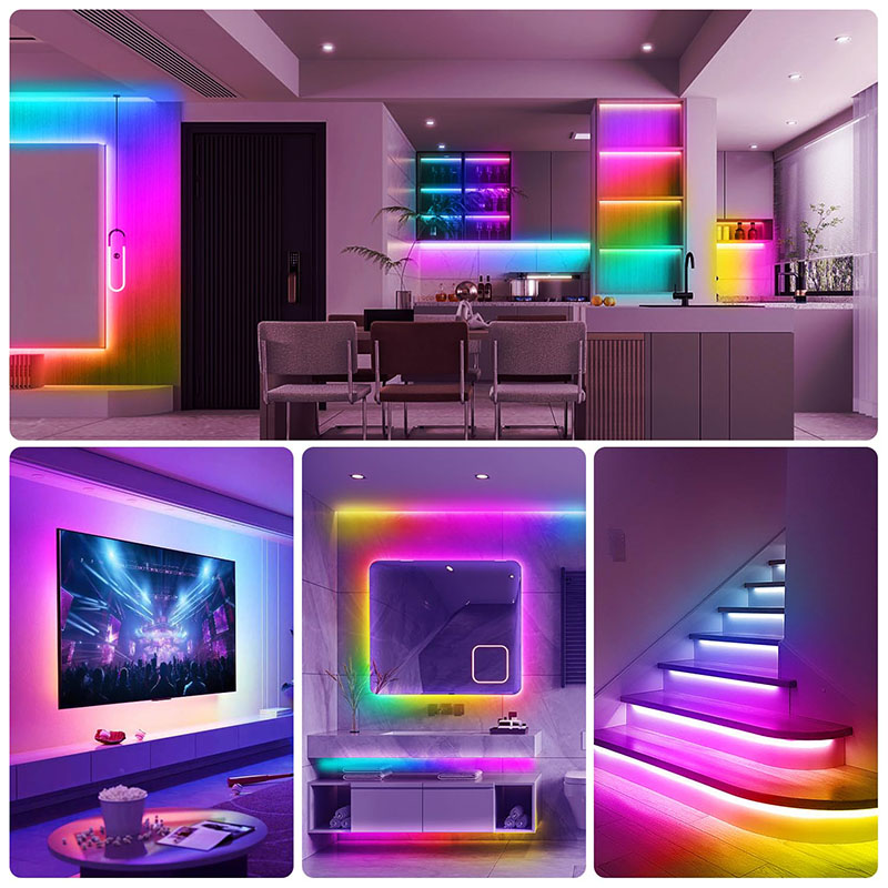 AliExpress USB RGB LED Tape 5V Flexible Strip Bluetooth Control Self Adhesive Diode Lamp For TV Background Festival DIY Decoration Lights, view 6