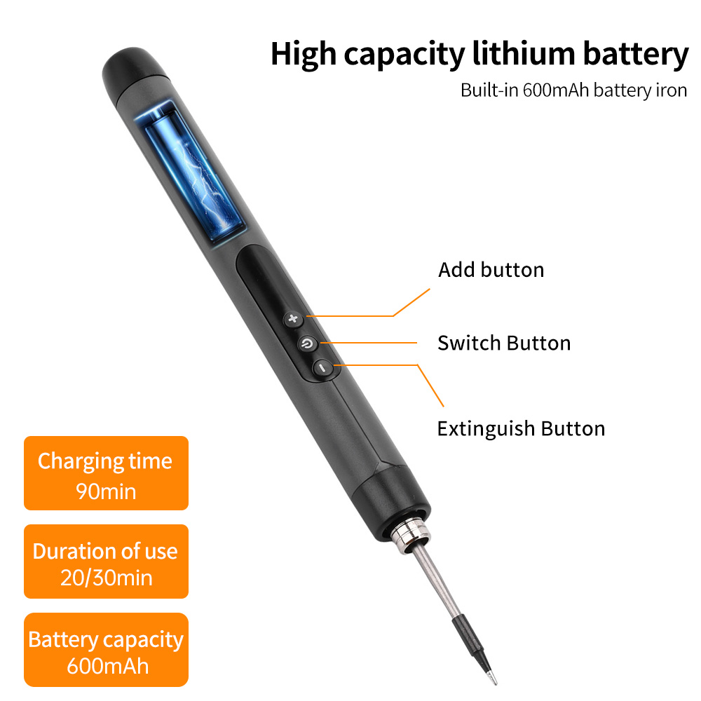 AliExpress Mini USB-C Rechargeable Soldering Iron Set (600mAh), view 4