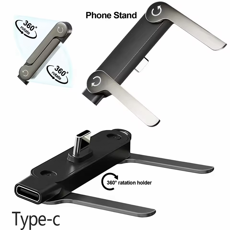 AliExpress Flat USB-C Charging Cable with Foldable Phone Stand, view 2