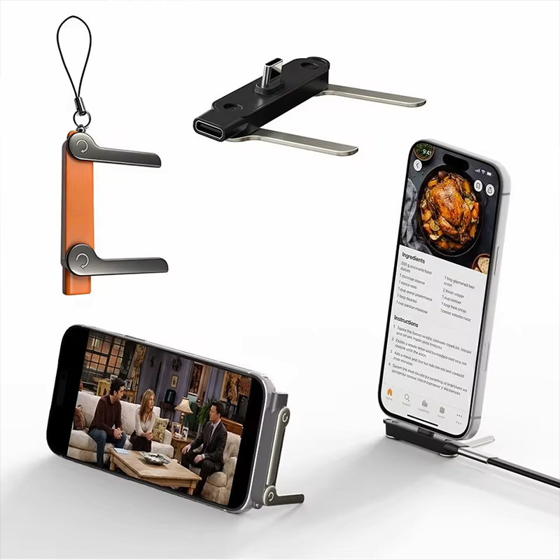 AliExpress Flat USB-C Charging Cable with Foldable Phone Stand, view 4
