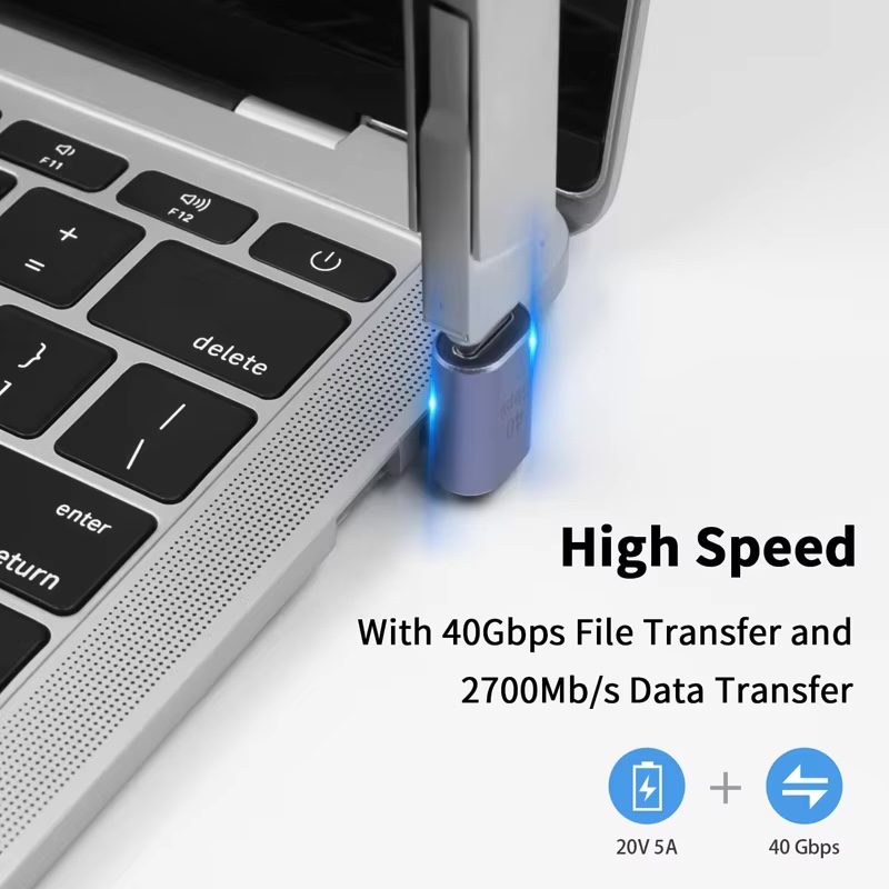 AliExpress USB4 40Gbps Right-Angle USB-C Adapter (100W), view 2