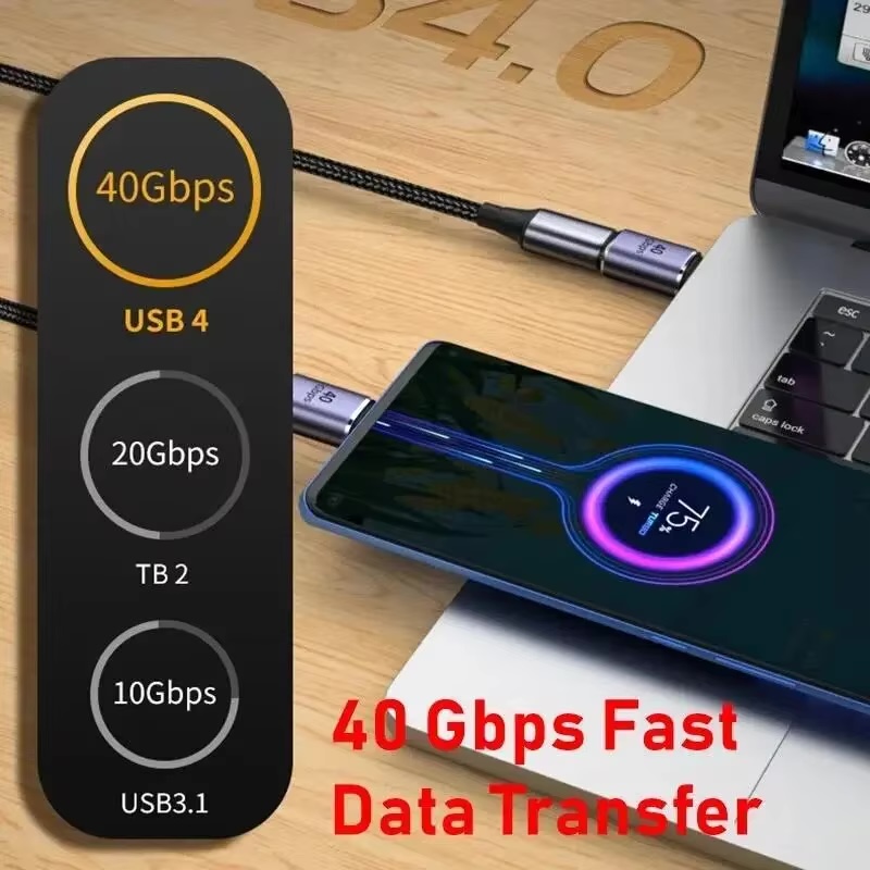 AliExpress USB4 40Gbps Right-Angle USB-C Adapter (100W), view 5
