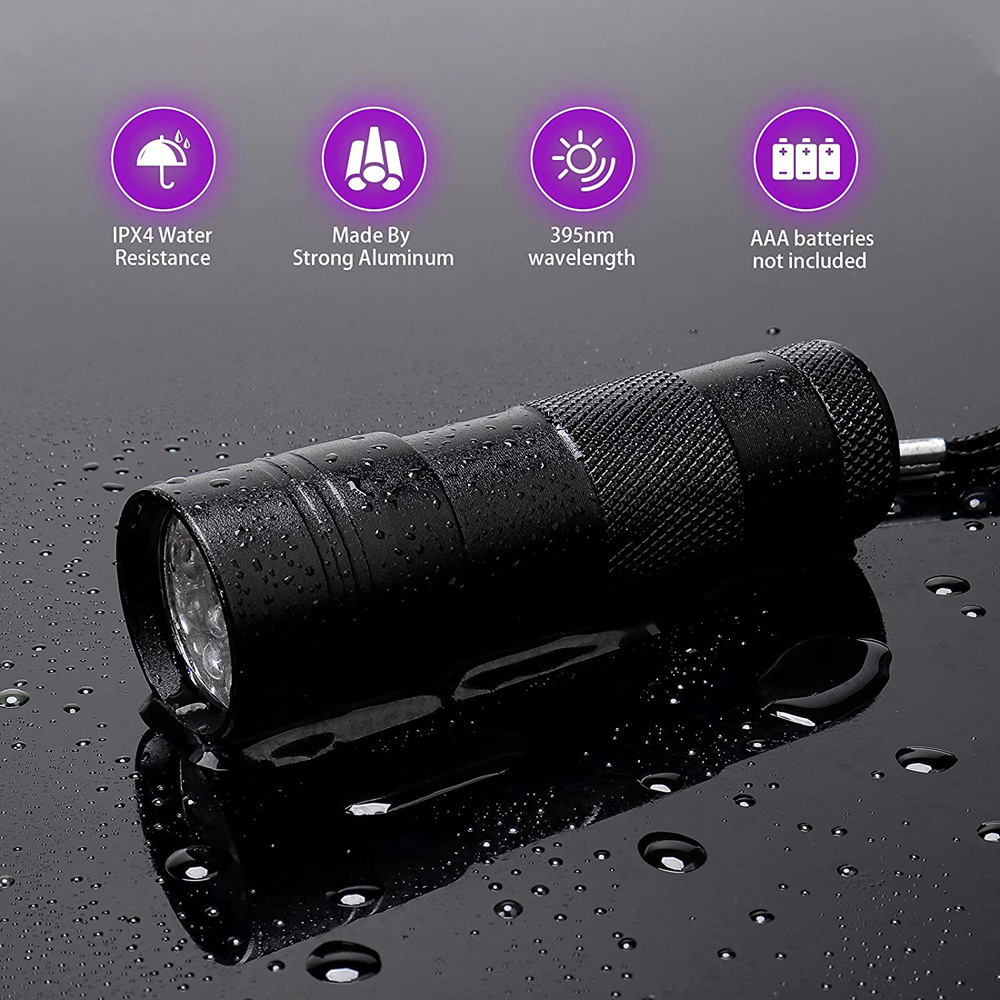AliExpress 12-LED 395 nm UV Blacklight Flashlight, view 4