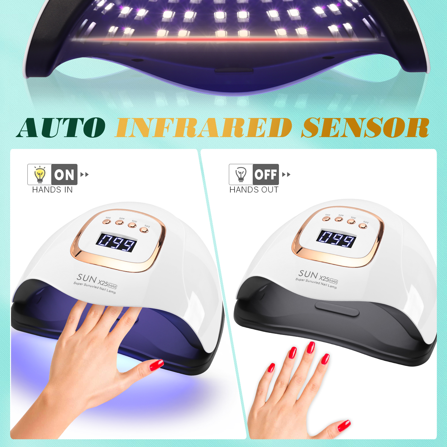 AliExpress 380W UV LED Nail Lamp for Gel Polish, view 5