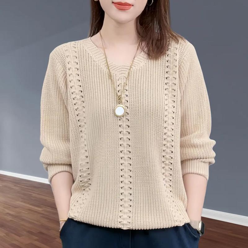 AliExpress V-neck Knitted Sweater Autumn Popular Women's Clothing Foreign Style Inside with Solid Color Bottoming Shirt Top Jumpe Homme, view 6