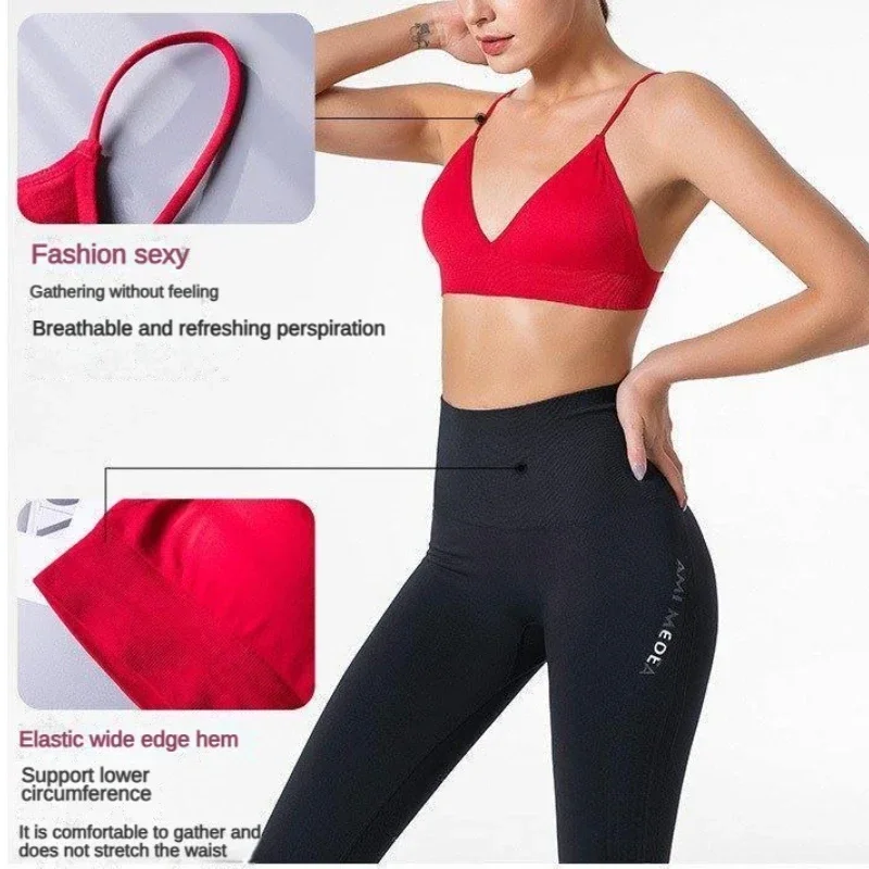 AliExpress V Neck Seamless Triangle Cup Bra Camisole Underwear Wrapped Chest Women S M L Breathable Gather Up Sports Fitness Yoga Casual, view 5