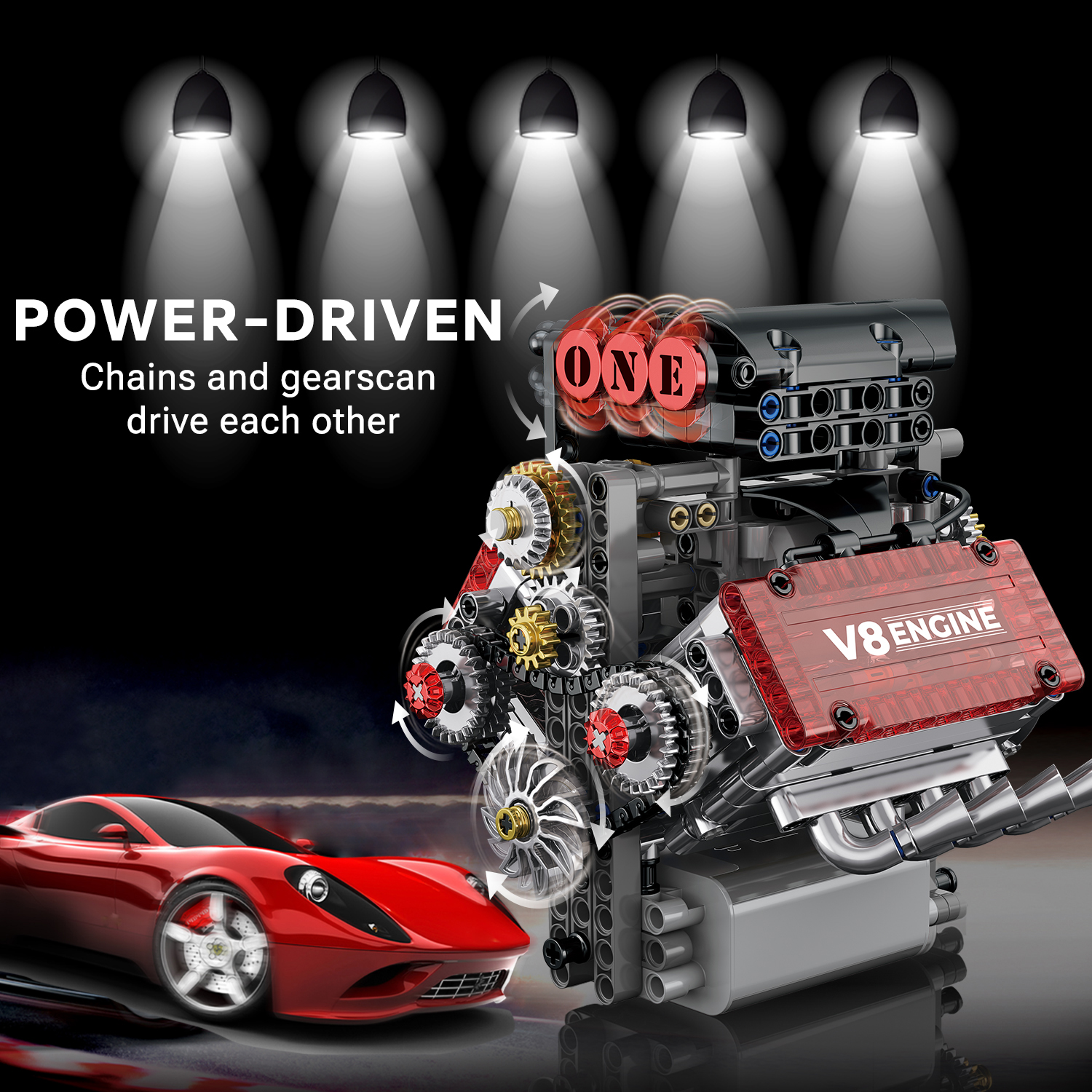 AliExpress V8 Engine MOC Building Blocks Mechanical Assembly STEM Educational Toy For Teens Collectors, view 2