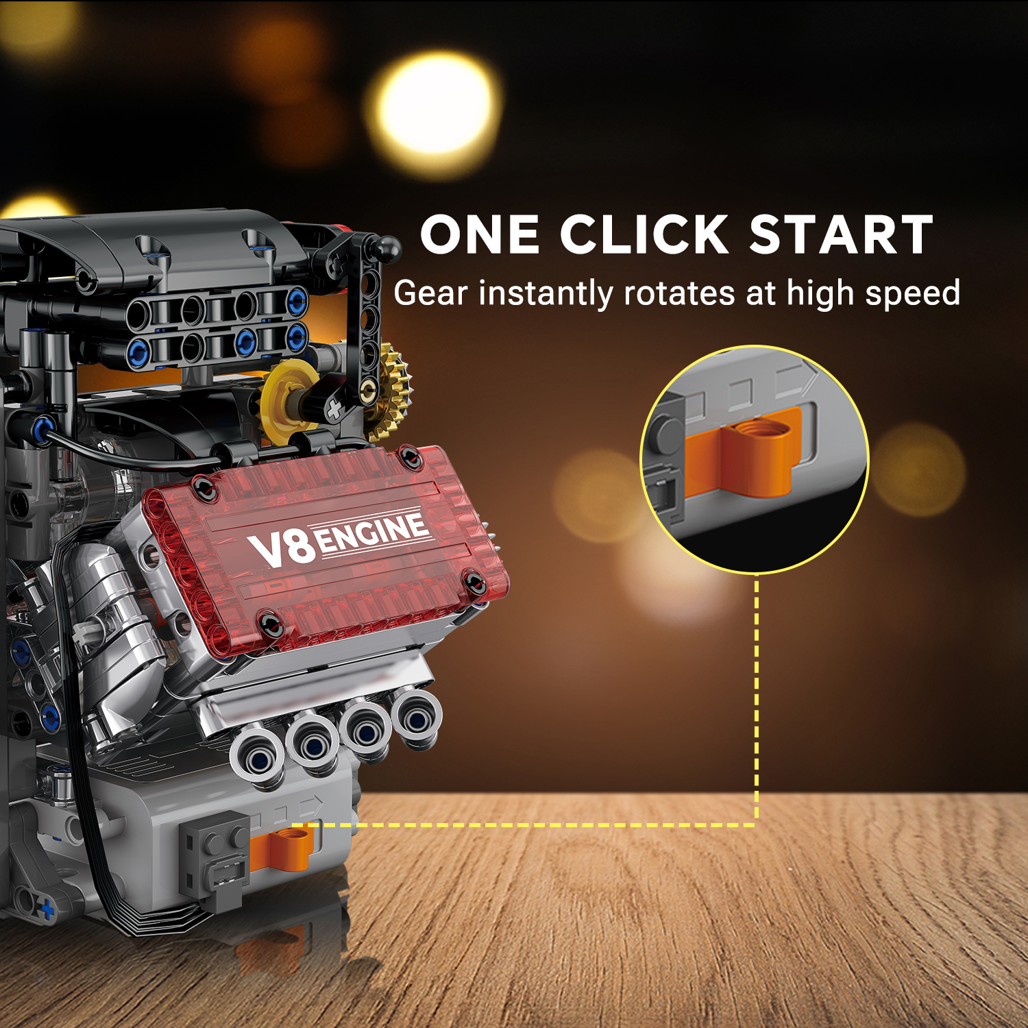 AliExpress V8 Engine MOC Building Blocks Mechanical Assembly STEM Educational Toy For Teens Collectors, view 4